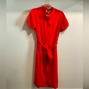 Red Diane Avon Furstenberg Dress with side pockets and slit